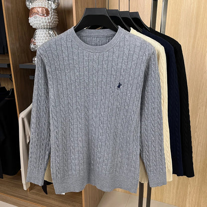 Designer Brand Pony Embroidery Fashion Sweater Men's Classic Paul Fashion Jacquard Autumn/Winter Round Neck Warm Knitted Pullove