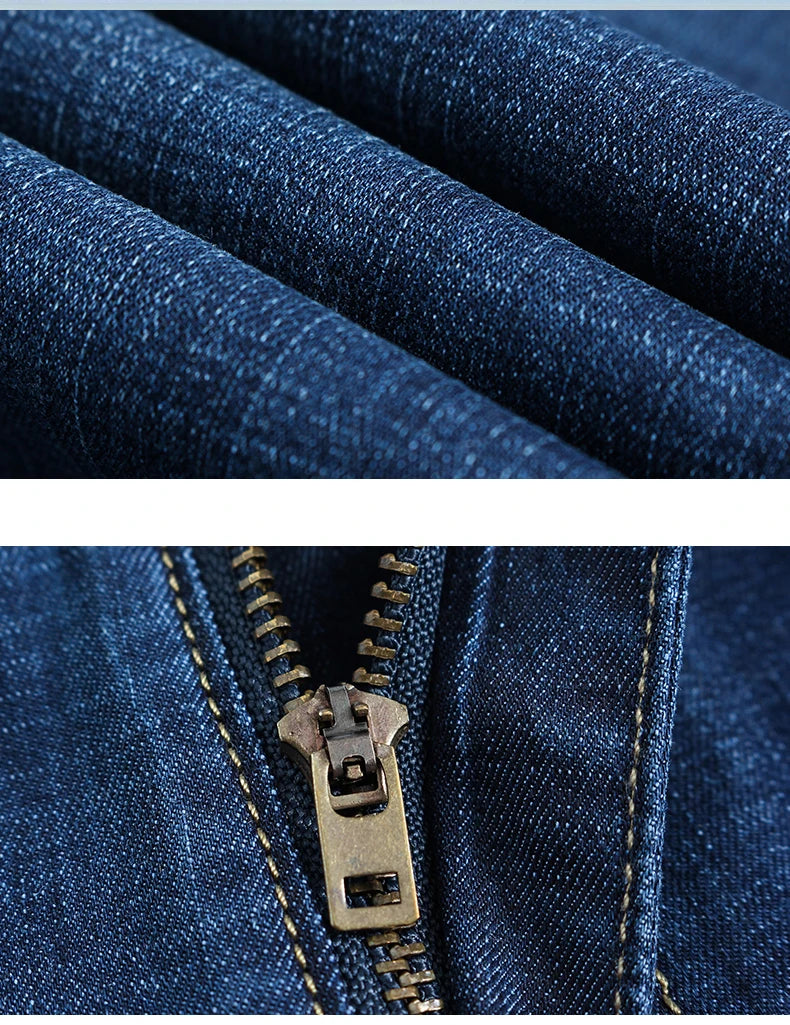 Plus Size 28-42 Men's Jeans Spring Summer Thin Business Classic Stretch Straight Denim Pants Male Brand Casual Loose Trousers