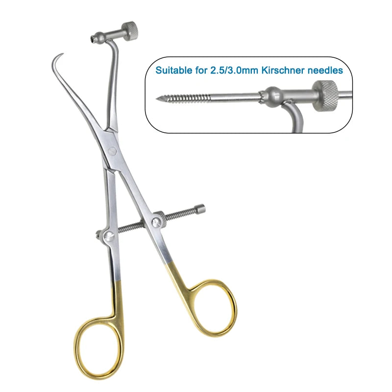 GREATLH Orthopedic Bone Reduction Forceps with Drill Guide Autoclavable Orthopedic Veterinary Instruments Stainless Steel