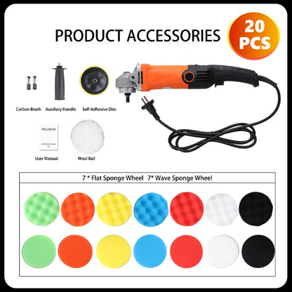 Podofo 1200W Rotary Car Buffer Polisher Waxer with Detachable Handle for Boat and Car Polishing & Waxing, 8800RPM Sponge Rotary Polisher