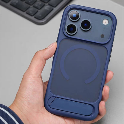 Invisible Folding Stand for Magsafe Magnetic Case For iPhone 17 Pro Max 17Pro Air Matte Skin Feel Wireless Charging Hard Cover