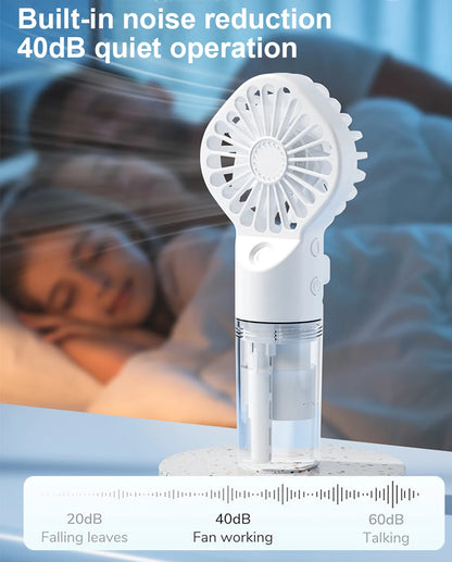 Portable Humidifier Fan Mini Water Mist Fan USB Rechargeable Handheld Fan Mist Spray Hand Fan Small Pocket Fan with Humidifier