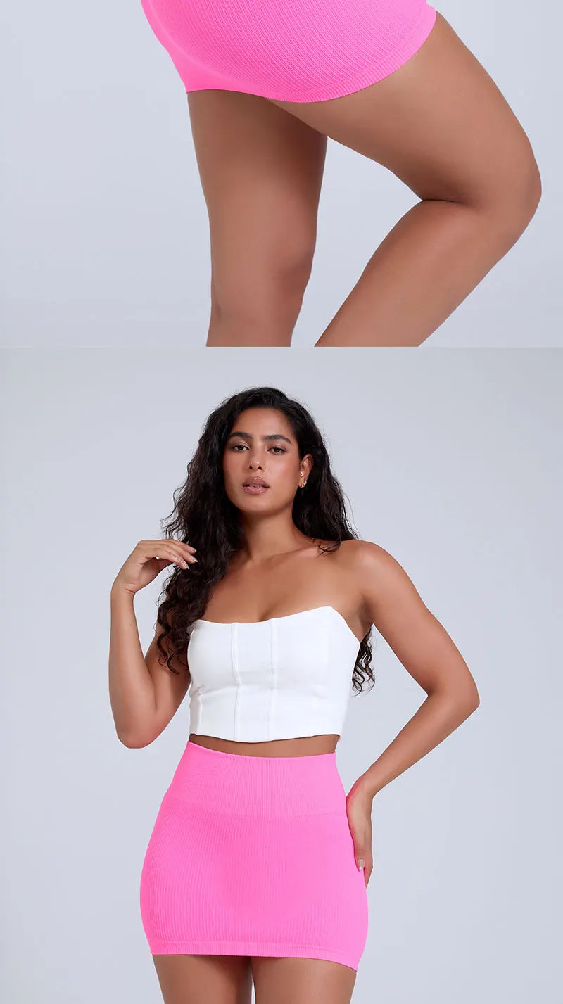 FINETOO Spring Summer New High Waist Elastic Business Women Mini Skirt Black Slimming Knitted Half Body Skirt Professional Work