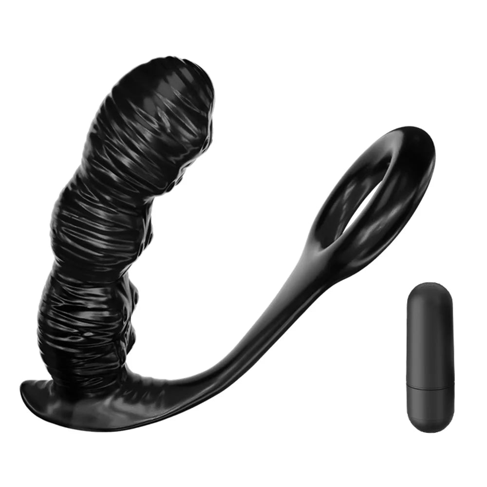 Male Prostate Massager Anal Plugs Vibrator Delay Ejaculation Ring Butt Plug G Spot Stimulator Sex Toys For Men Gays Masturbator