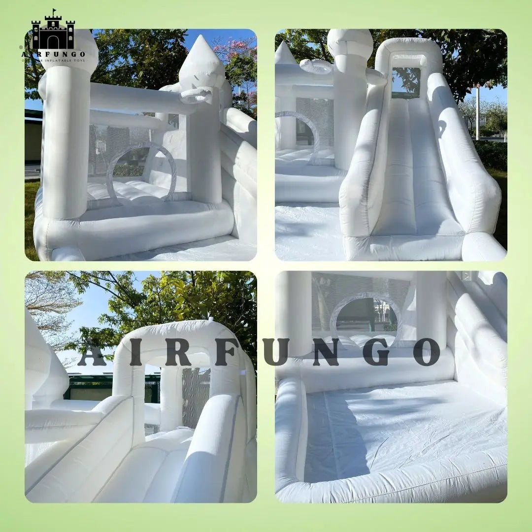 Customization White Bounce House with Blower 10x13.7x7.2ft Kids Bouncy Castle For Birthdays Party/ Gift