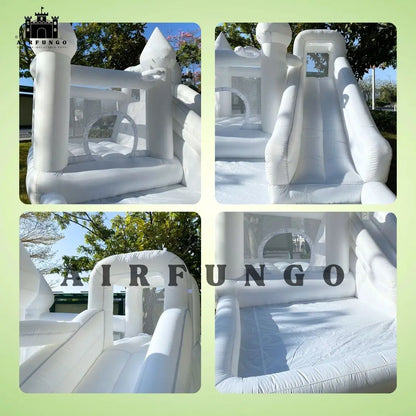 Customization White Bounce House with Blower 10x13.7x7.2ft Kids Bouncy Castle For Birthdays Party/ Gift