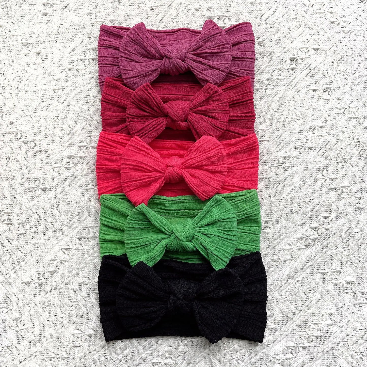 5 Cute Bow Baby Headbands Soft Elastic Hairbands for Girls Newborn Infant Head Scarves Baby Hair Accessories