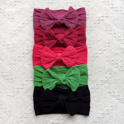 5 Cute Bow Baby Headbands Soft Elastic Hairbands for Girls Newborn Infant Head Scarves Baby Hair Accessories