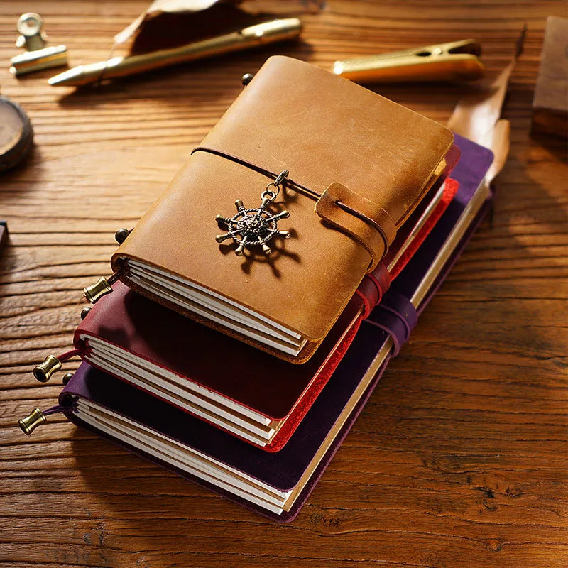Fromthenon Leather TN Travel Notebook Handbook Diary First Layer Cowhide Diary Handbook Notes Handmade Loose-leaf Notebook