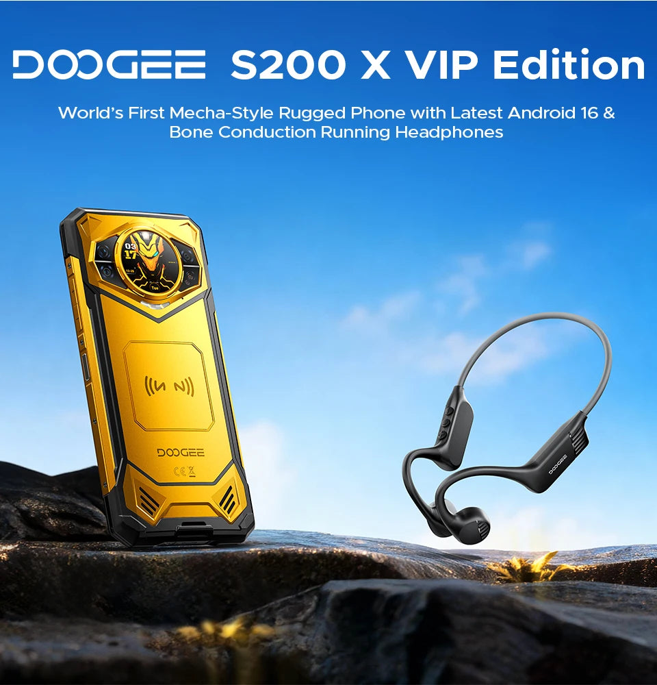 DOOGEE S200 X Android 16 5G Rugged Phone Gemini AI 48GB(12+36) 512GB 120Hz 1.32" AMOLED Rear Display 10100mAh Battery 100MP NEW