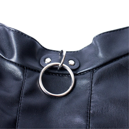 Super Tight PU Leather Mermaid Bondage Kit with Fetish Bodysuit Harness Leg Bag for Couple Cosplay Sex Binder BDSM Clothes