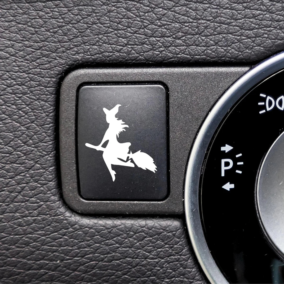 Witch Vinyl Decals for Blank Car Buttons Spooky Halloween Auto Accessories for Women Car Interior Decor Accessories