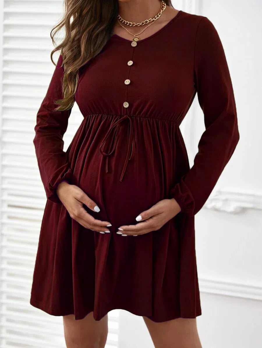 Maternity Dresses Photoshoot Women Clothes Summer Striped Short Sleeve Pregnant Button-down Casual Dress Fashion Shirt Clothing