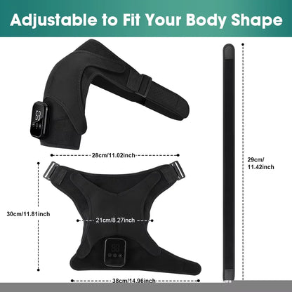 Electric Shoulder Heating Pad 3-Speed Vibration Muscle Relax Belt Thermal Massager Shoulder Neck Health Care Support Brace