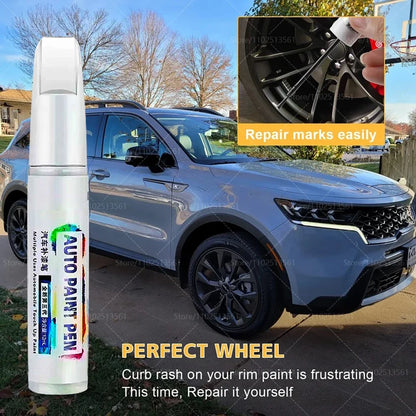 Gloss Black Rim Touch Up Paint Wheel Repair Kit, Quick And Easy Wheel Scratch Repair, Rim Paint For Car Wheel Repair grey Silver