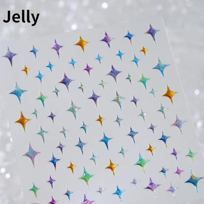 1PC 5D Korean Bronzing Nail Stickers Japanese Gold Silver Star Moon Luxury DIY Nail Art Decoration Decals Manicure Accessories