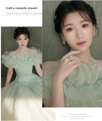 Ele een Evening Gown for Women High-End Luxury Fairy T Performance Host Dr Korean Sle Floral Mid-Waist Slim Fit