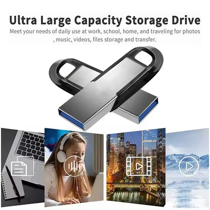 Lenovo 2TB USB 3.2 Metal Flash Drives Super High Speed Pendrive 1TB 512GB Pen Drives Portable USB Stick For Car Phone Computer