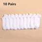 5/10/20 Pairs White Casual Breathable Socks Boat Socks For Women Men Invisible Low Cut Silicone Non-slip No-show Ankle Socks