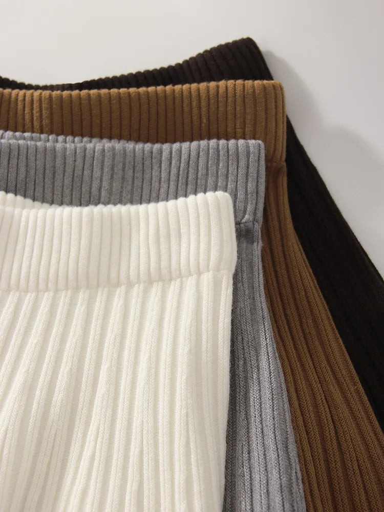 Autumn Knit White Mini Pleated Skirts For Women A Line Skirt Gray High Waist Women Knitted Pleated Short Skirts Korean Fashion