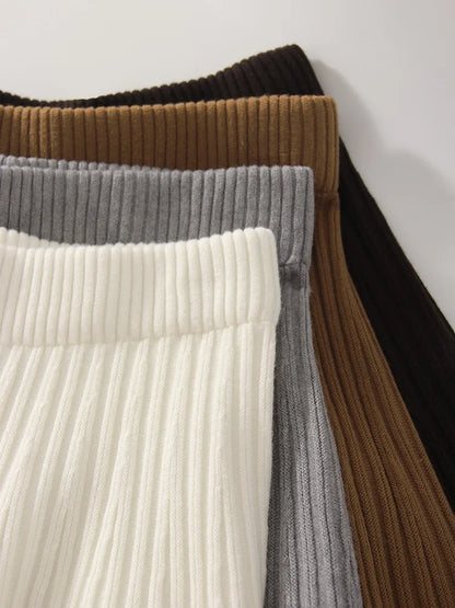 Autumn Knit White Mini Pleated Skirts For Women A Line Skirt Gray High Waist Women Knitted Pleated Short Skirts Korean Fashion