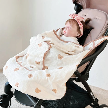 Multifunctional Infant Baby Carriers Blanket Cute Cartoon Korean Anti-mosquito Windproof Stroller Blanket Newborn Shawl Blanket
