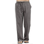 Men's Cotton Linen Pants Summer Solid Color Breathable Linen Trousers Male Casual Elastic Waist Fitness Pants Hip-Hop Streetwear