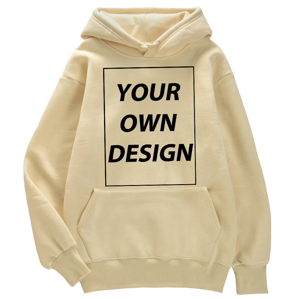 Customized DIY Print Men Woman Autumn Winter Hoodies Casual Classic Pullovers Simple Comfy Streetwear Soft Warm Sports Clothing