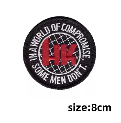 HECKLER&KOCH Embroidered Patches Hook&Loop Tactical Morale Badge Armband on Outdoor Backpack Appliques for Clothing Stickers