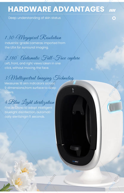 3D Skin Scanner Care Facial Analyzer Monitor Machine Magic Mirror Portable TestingEnglish Detector Face Camera Test Analysis