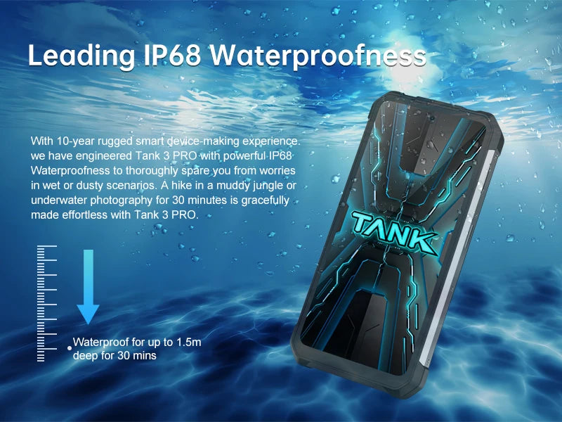 8849 Tank 3 Pro Unihertz Projector Rugged Smartphone 23800mAh 100Lumens 200MP Camera Android 15 Dimensity 8200 512G Outdoor IP68