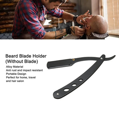 Men's Stainless Steel Razor Blade, Manual Razor Classic Wet Shaving, Black Razor Replaceable Blade