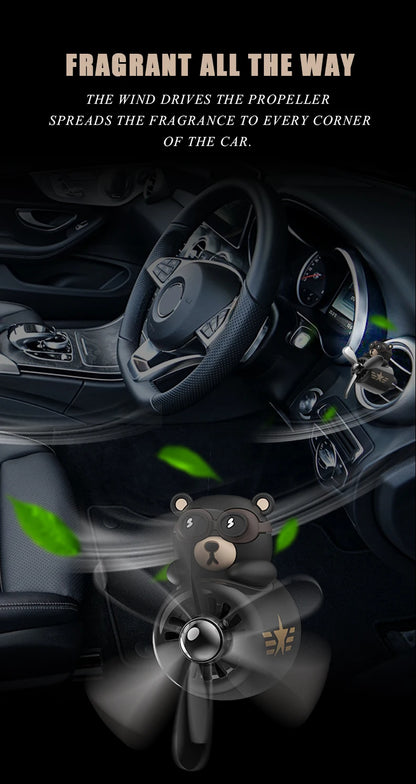 Bear pilot car air freshener flavor dog vent perfume diffuser fragrance scent  auto deroration acccessories aromatherapy auto