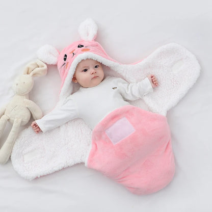 Soft Baby Sleeping Bags Warm Autumn and Winter Newborn Baby Wrap Blankets CartoonCocoon for babies Flannel  Baby Sleepsack 0-9M