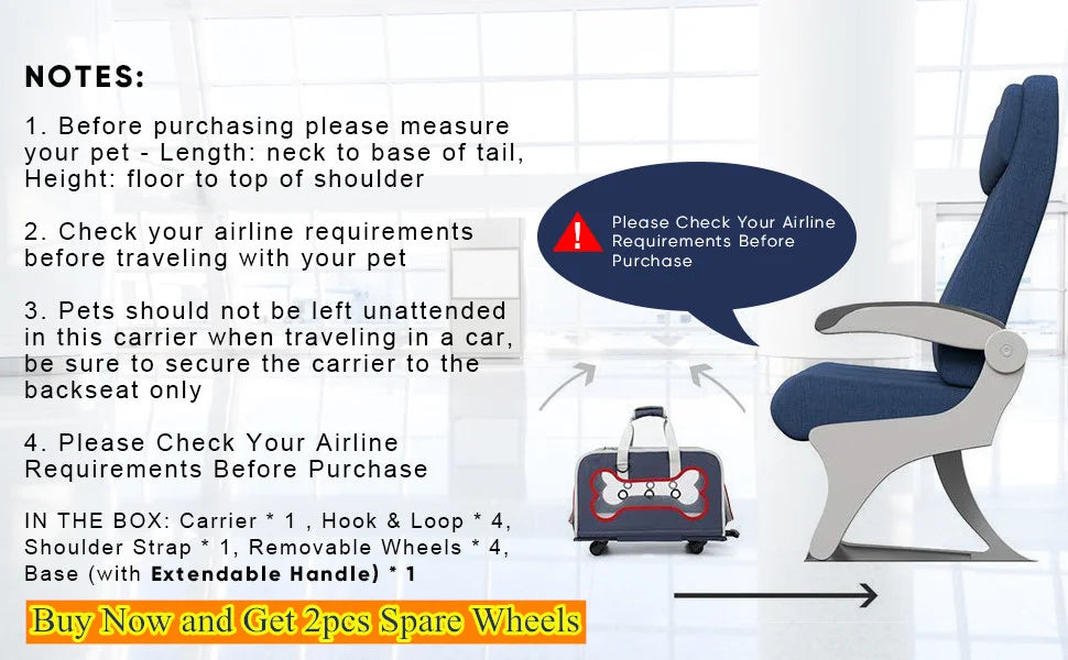 Stock Storage Airline Approved Hiking Large Rolling Stroller Wheeled Cat Dog Pet Trolley Carrier With Wheels for Large Dogs