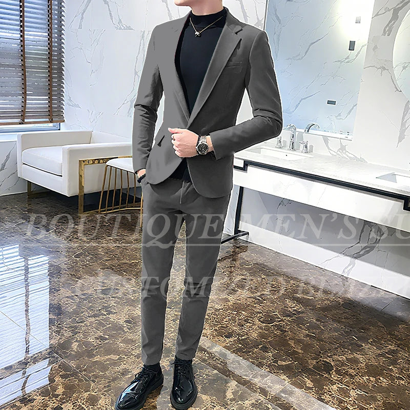 Mens Suits Wine Red Black Green Suits For Man Groom Wedding Velvet Tuxedo Velour Blazer Jackets Pants 2 Piece Costume Homme New