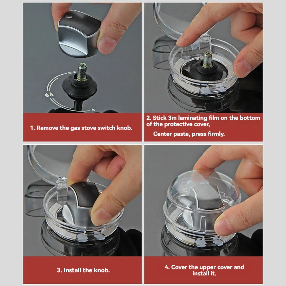6PCS Dustproof Gas Stove Knob Cover Cooker Protector Security Protection Switch Cover Anti-dirty Non-slip Baby Safety Lock