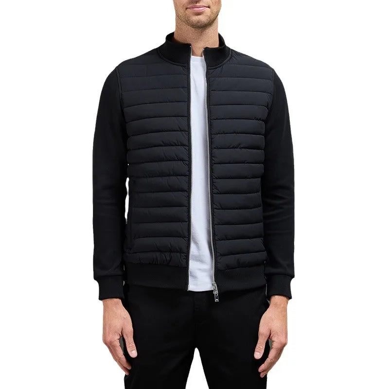 Autumn Winter Lightweight Stand Collar Down Jacket for Men Solid Slim Zipper Casual Warm Parkas Outwear Business Causal Jackets