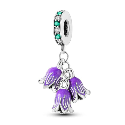 Original 925 Sterling Silver Charm Beads Clover Sunflower Tulip Carnation Pendant For Women Jewelry Fashion Gift