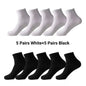 10 Pairs Men‘s Solid Color Mid-Calf Socks Breathable Comfort Sports Casual Work Socks White Black All Seasons EU 37-44 US 6-12