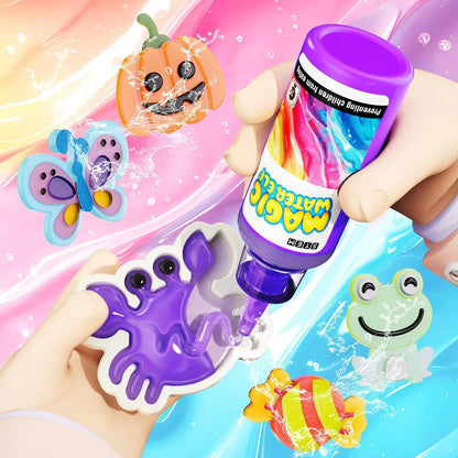Magic Gel Water Beads Toy: 12-Pack DIY Fairy Garden Kit with Molds, STEM Sensory Squishy Toys, Creative Birthday Gift for Kids