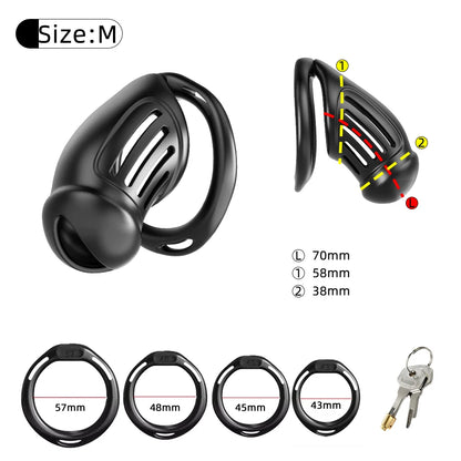 Sex Toys Male Chastity Cage with 4 Sizes Rings And Invisible Lock for Penis Bondage Cock Cage Chastity with Elastic Belt SM Toy