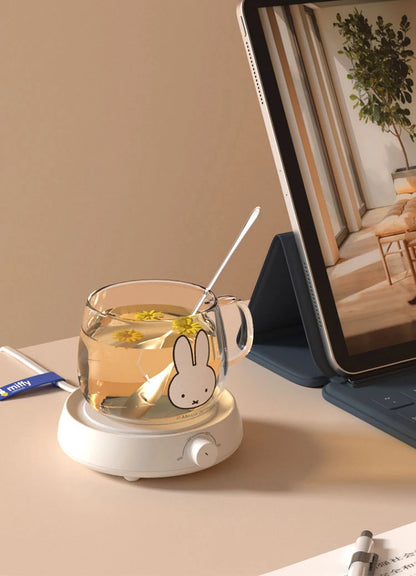 Miffy Cup Heater Coffee Mug Warmer Timer Heating Coaster Smart Thermostatic Heating Pad Hot Plate Hot Milk Coffee Cup Warmer