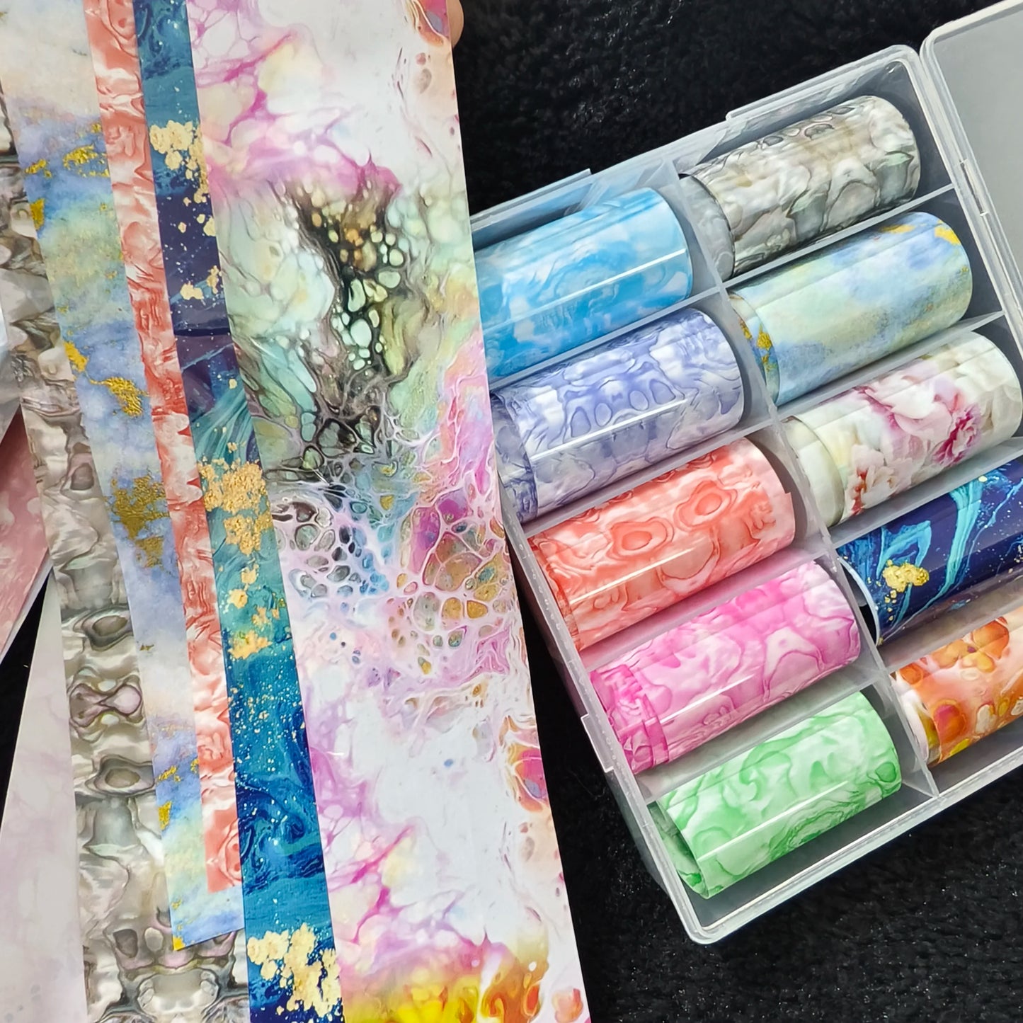 10Rolls Halloween  Flower Plaid Angel Marble  Bow Nail Foils Transfer Paper  Nail Art Stickers   Decal  Nails Decoration