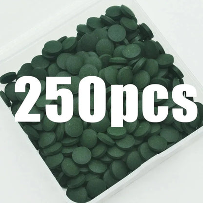 50-300Pcs High Purity Spirulina Tablets Spiral Seaweed Enrichment Favorite Pets Food Fish Crystal Red Shrimp Fish Food Aquarium