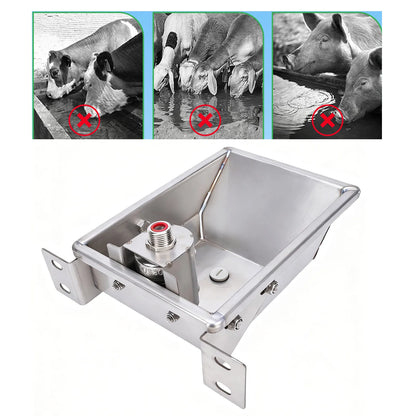 Cattle And Sheep Water Dispenser Thickened Stainless Steel Automatic Dog Feeder Trough Bowl