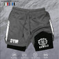 Men 2 in 1 Double Deck Marathon Running Shorts Fitness Training Pants Men's Racing Shorts Gym Wear Jogging Workout Sports Shorts
