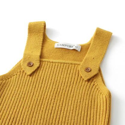MILANCEL New Spring Baby Overall 3M-6Y Solid Color Infant Girls Knit Rompers 6 Colors Versatile Children Suspenders Jumpsuit