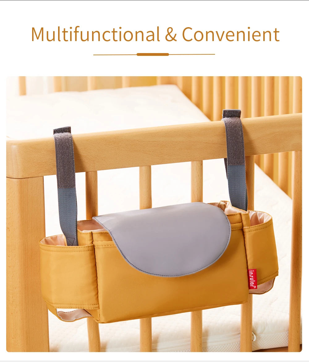 Stroller Organizer Bag,Multifunctional Mommy Diaper Bag with Basket,Hooks & Cup Holder,Universal Pram Buggy Carriage Accessories