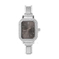 Fashion High Quality Men Women's Stainless Steel Square Round Shiny Zircon Watch Bracelet For Friend Birthday DIY Jewelry Gift